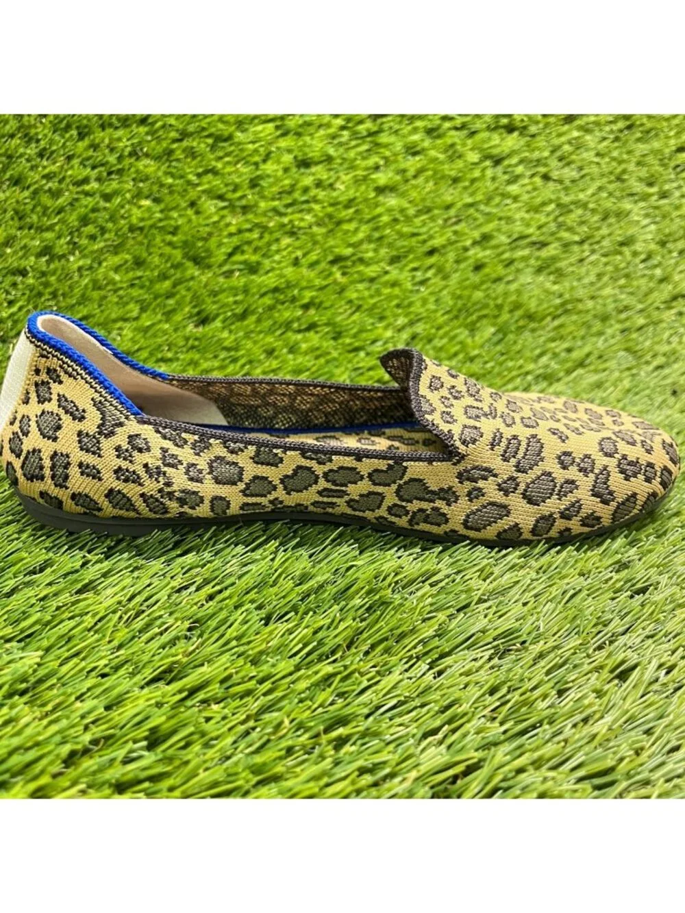 Rothy's The Loafer Leopard Girls Size 4Y Beige Black Casual Slip On Flats Shoes